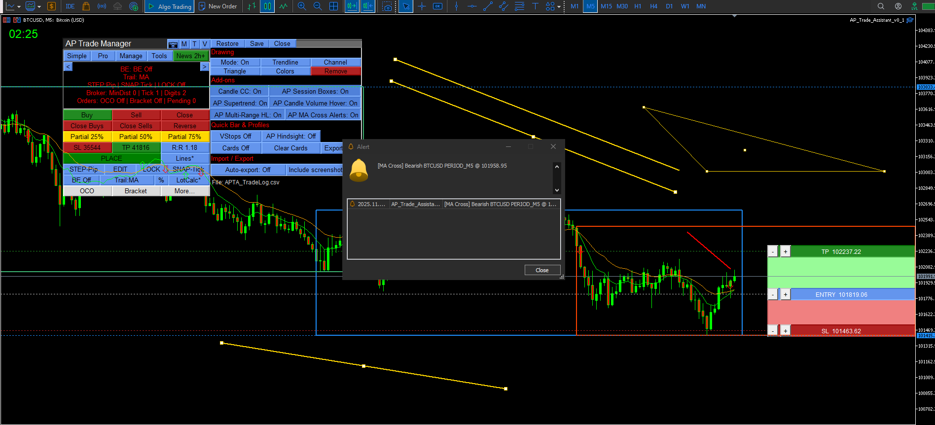 AP Trade Assistant – main panel and MDB